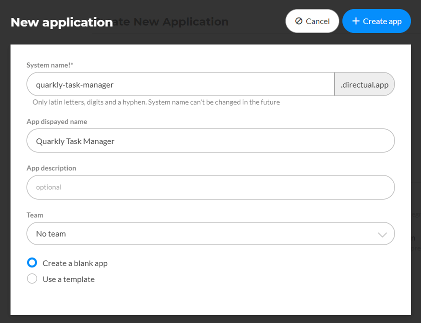 New Application Form