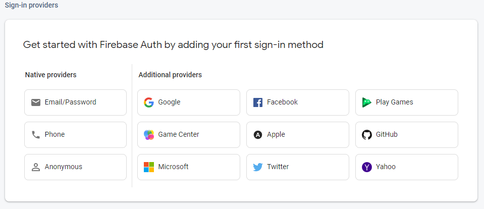 Auth providers