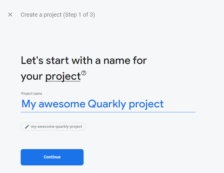 Create a project. Step 1