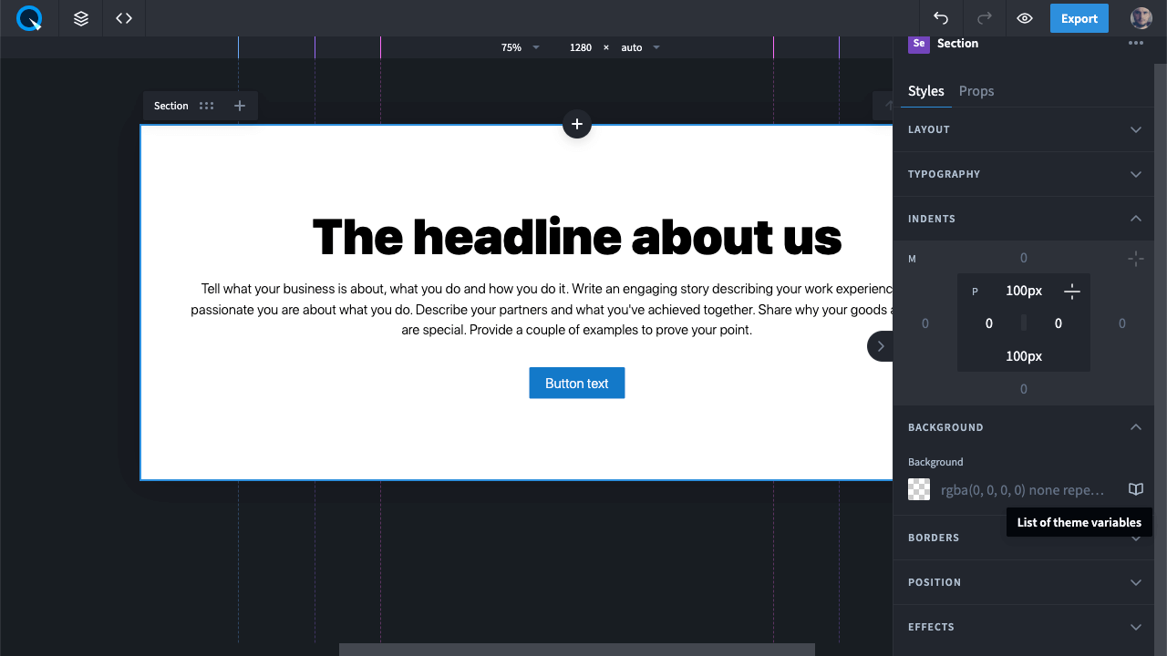 Apply Background Styles from the Project Theme